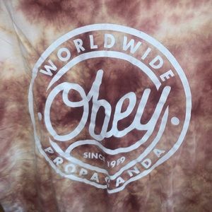 Burgundy Tie-Dye Obey T-Shirt
